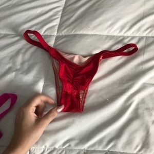 Red thong bikini